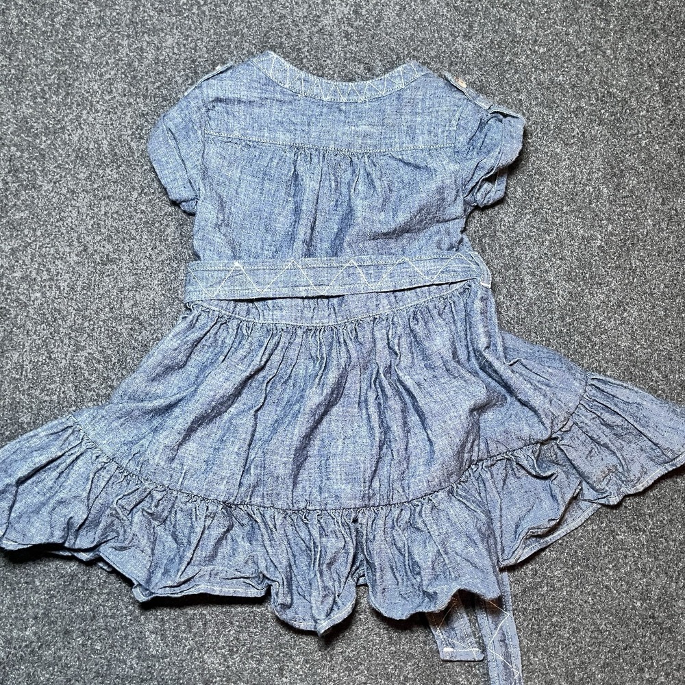 Ralph Lauren Short Sleeve Denim Dress with Diaper‎ Cover Girls 9 months - Picture 4 of 8
